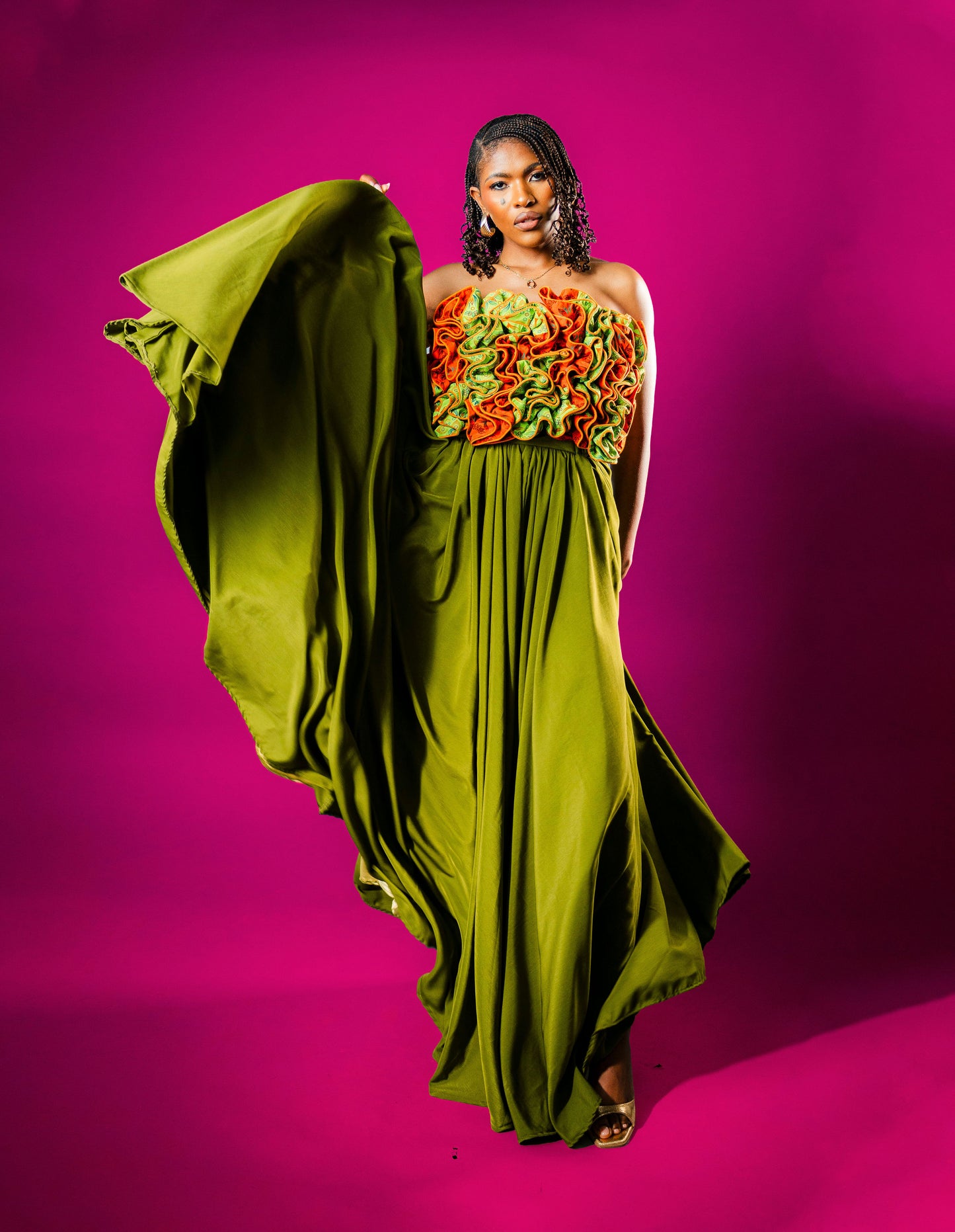 PALESA CROP TOP AND BONOLO DRESS SET